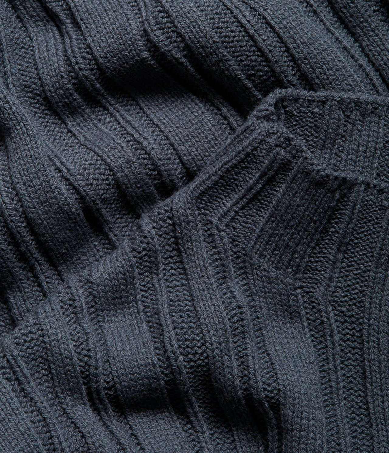 Sweter z prążkowanej dzianiny - Ciemnoniebieski - 7