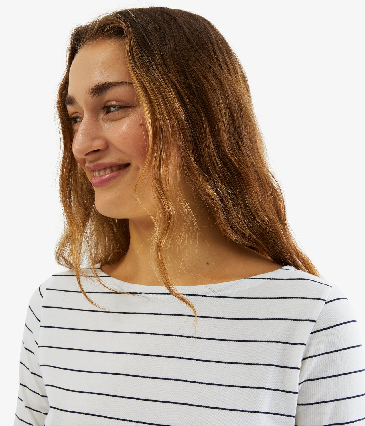 Koszulka basic z rękawem ¾ - Offwhite - 3