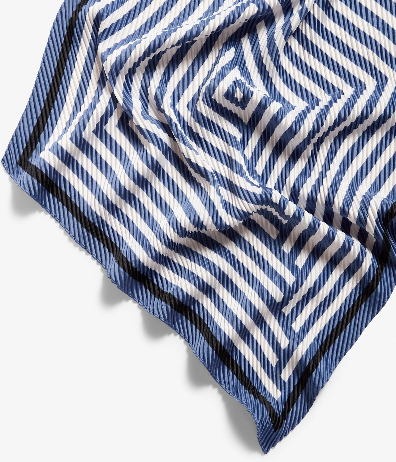 Plisserad satinscarf Blå - ONE SIZE - 1