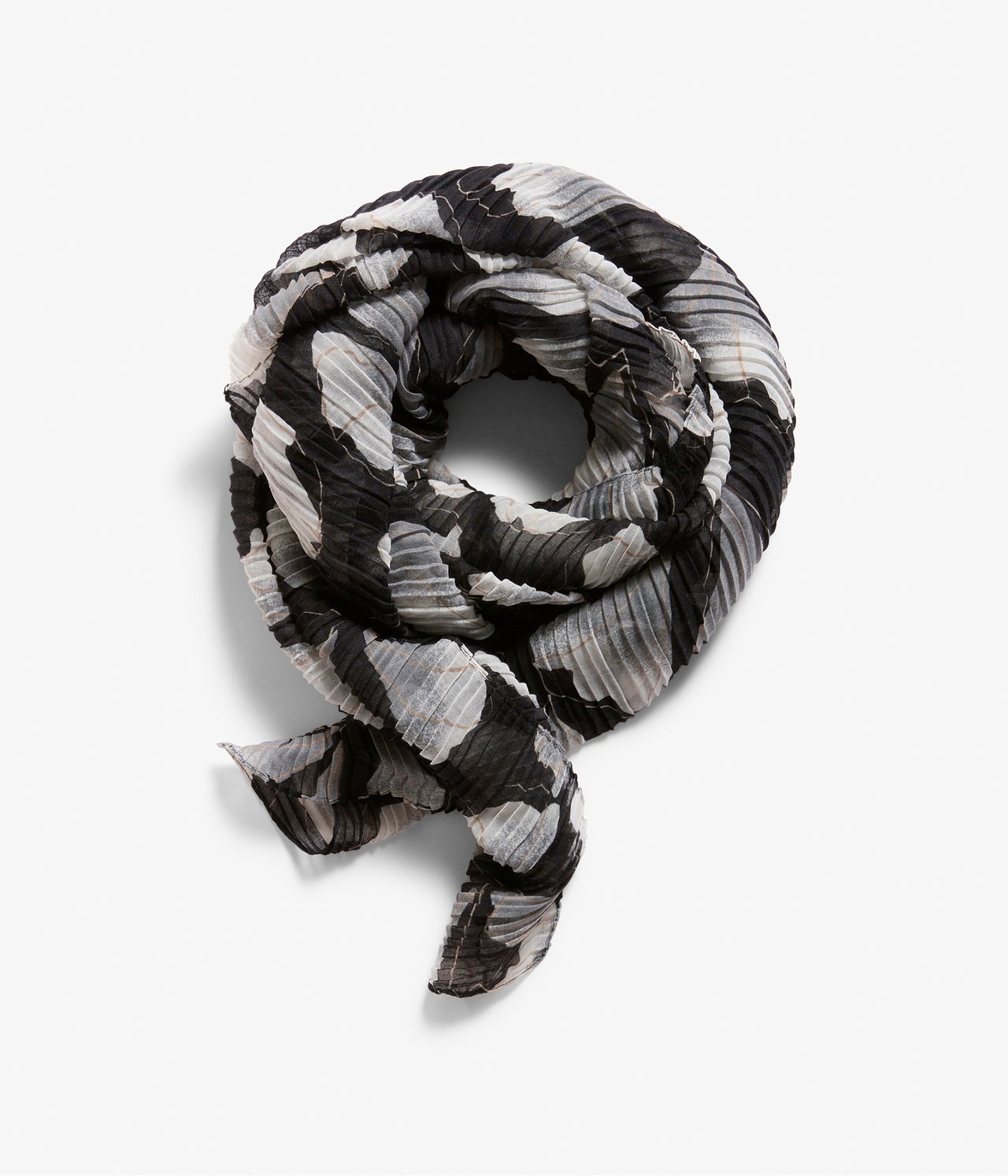 Plisserad scarf - Svart - 2