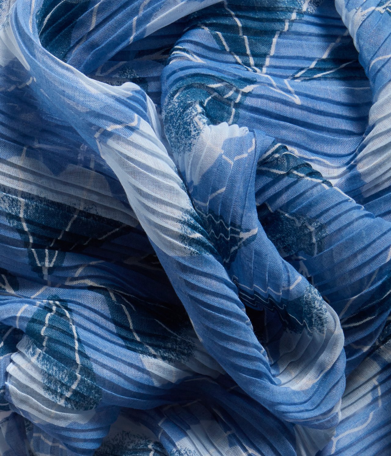 Plisserad scarf Blå - ONE SIZE - 0