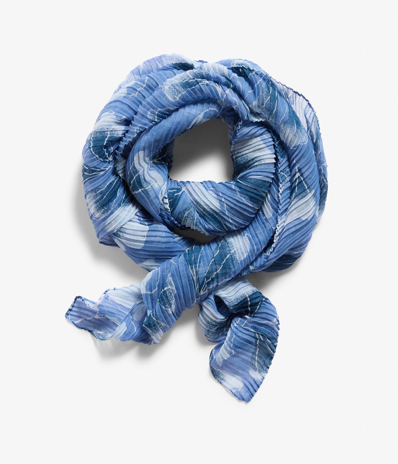 Plisserad scarf - Blå - 2