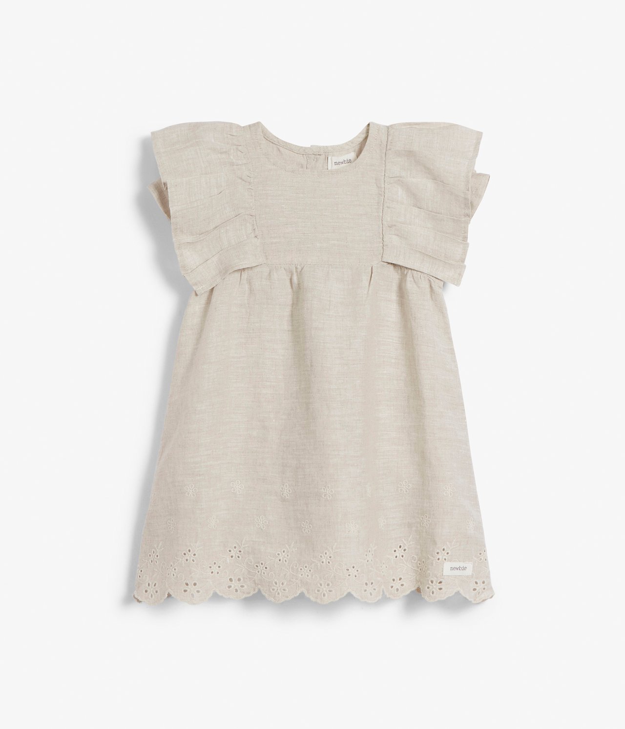 Vauvojen pellavamekko - Vaaleanbeige - 7