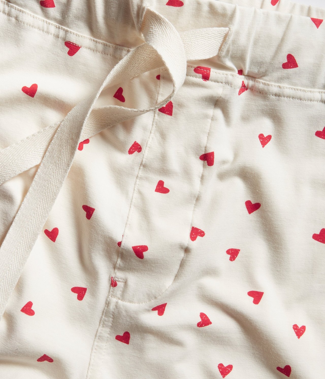 Sydänkuvioiset pyjamashortsit Luonnonvalkoinen - null - 8