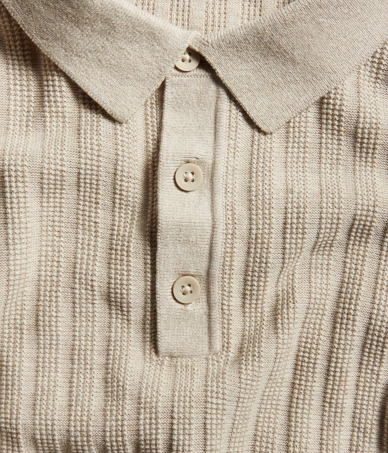 Finstickad tenniströja - Melerad beige - 5