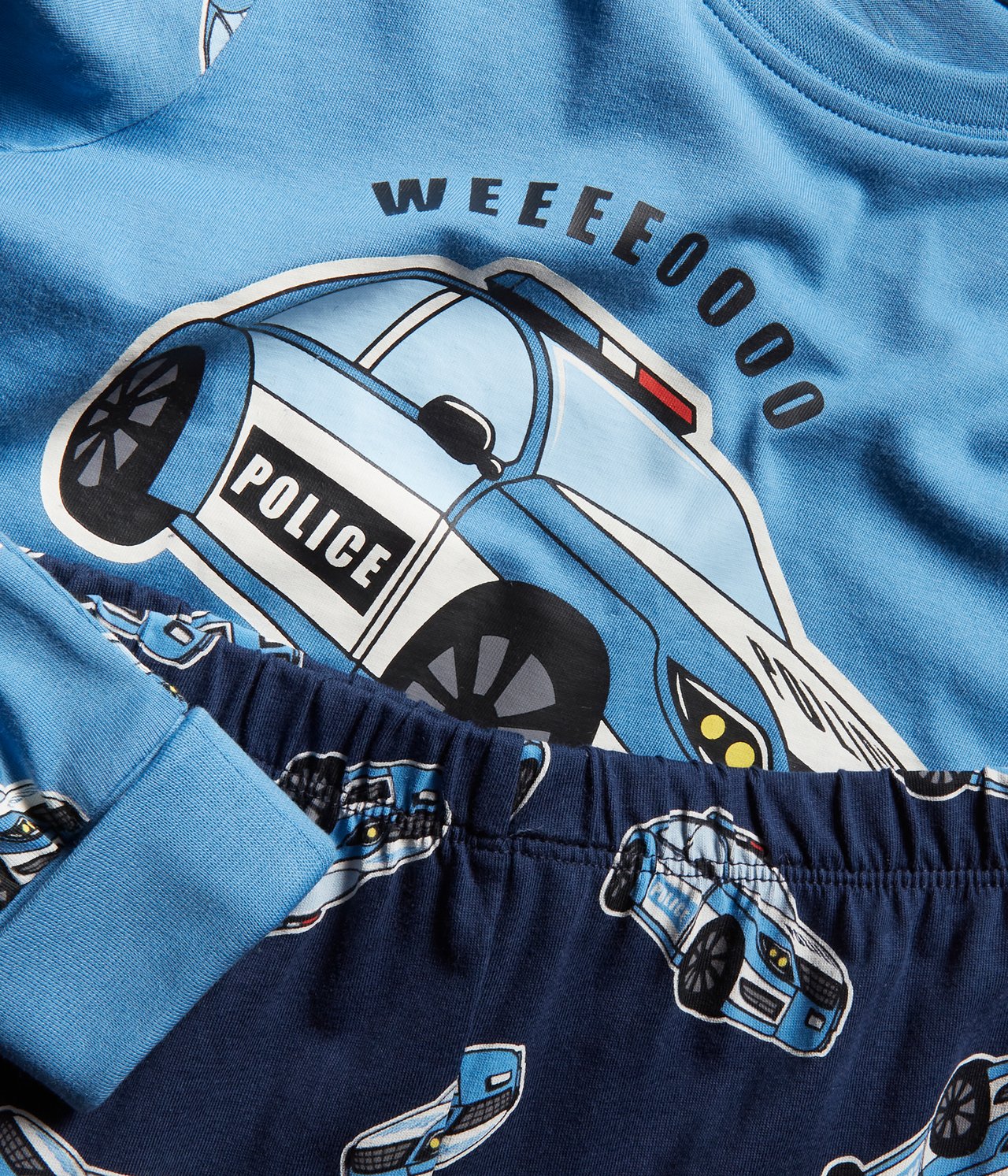 Långärmad pyjamas - Mörkblå - 1