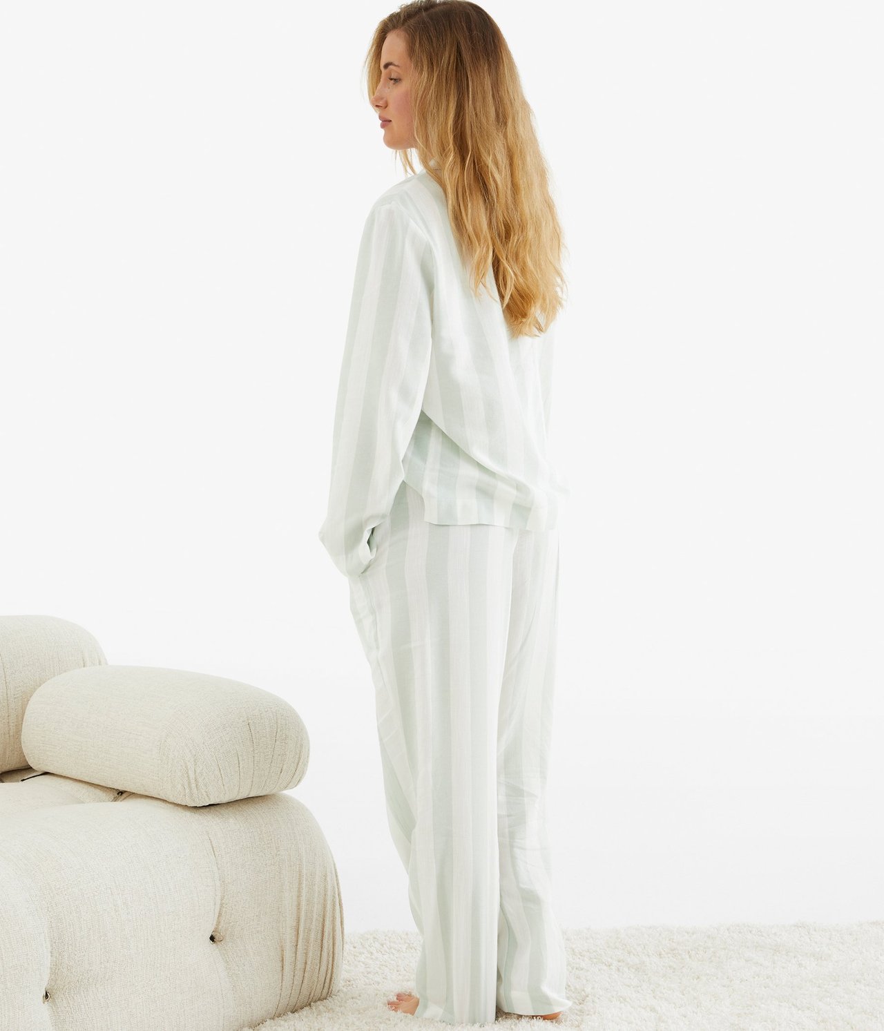 Stripete pyjamas Lysegrønn - null - 2