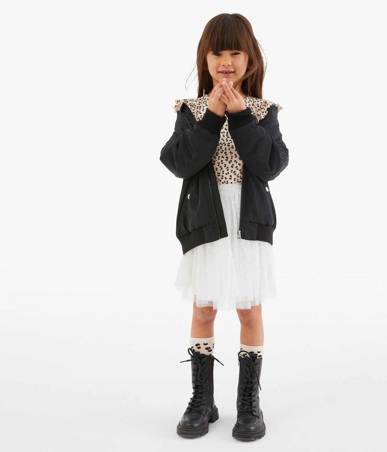 Prikkete tyllskjørt - Offwhite - 4
