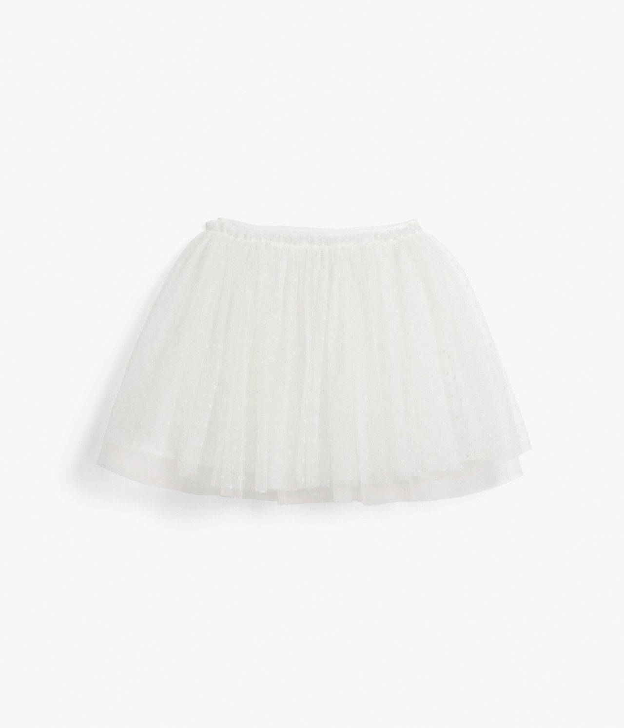Prikkete tyllskjørt - Offwhite - 7