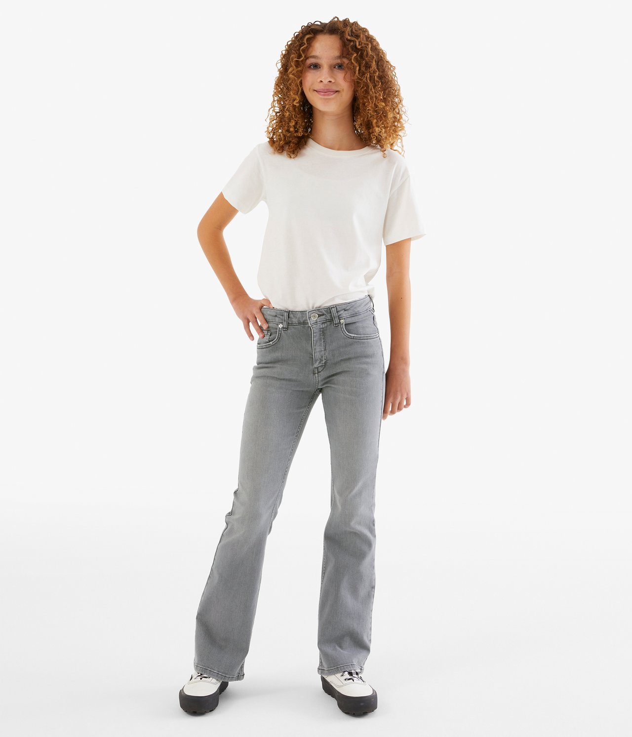 Bootcut-malliset farkut - Hopeanharmaa - 1