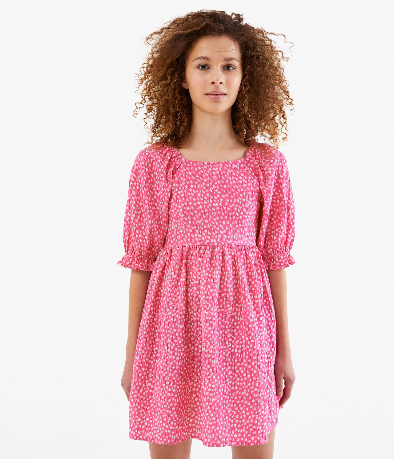 Kukkakuvioinen mekko Pinkki - null - 5