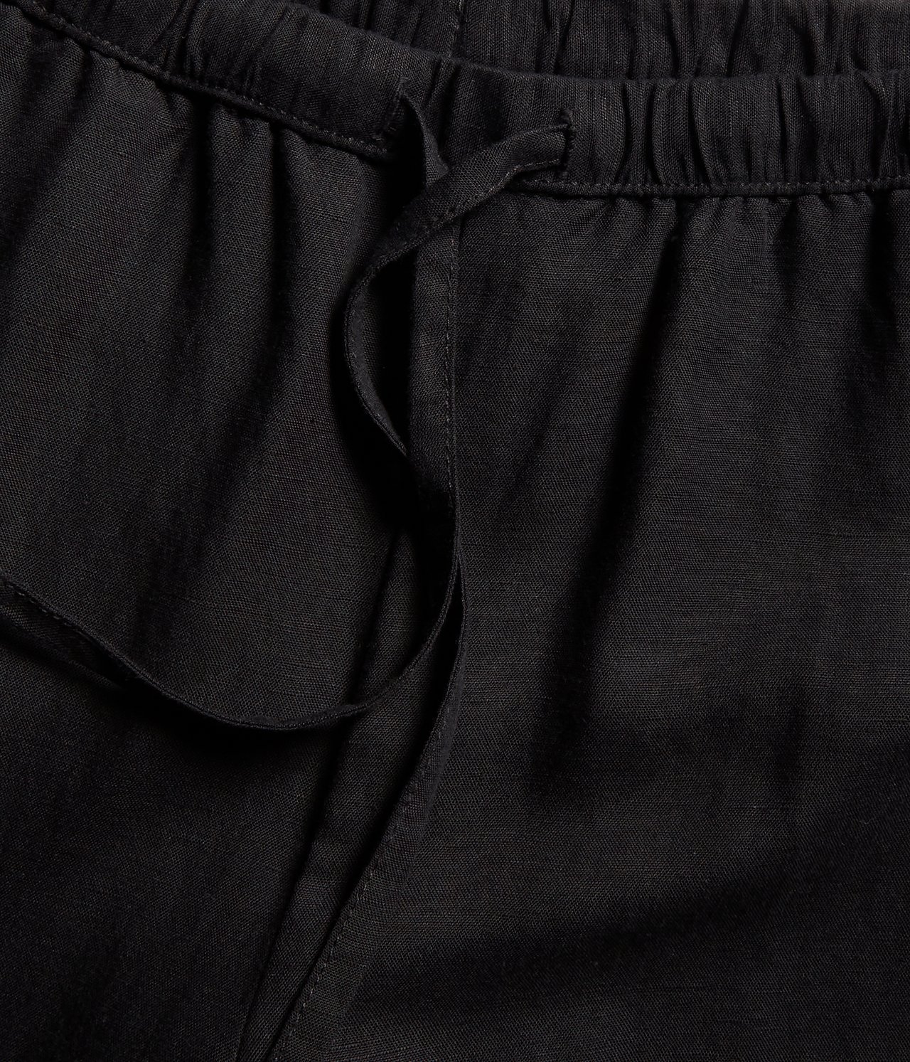 Spodnie z mieszanki lnu - Czarne - 4