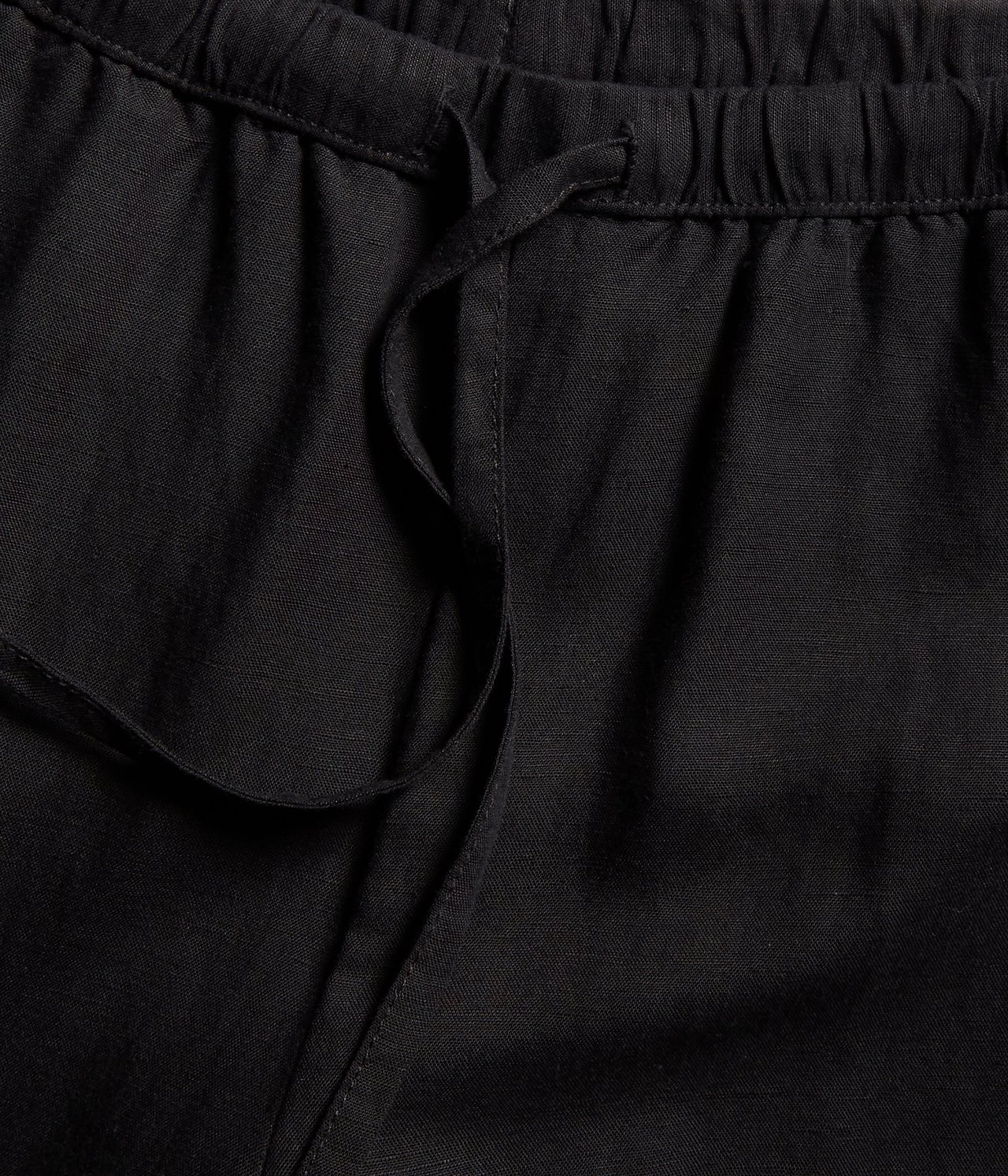 Pellavasekoitetta olevat housut Musta - null - 4
