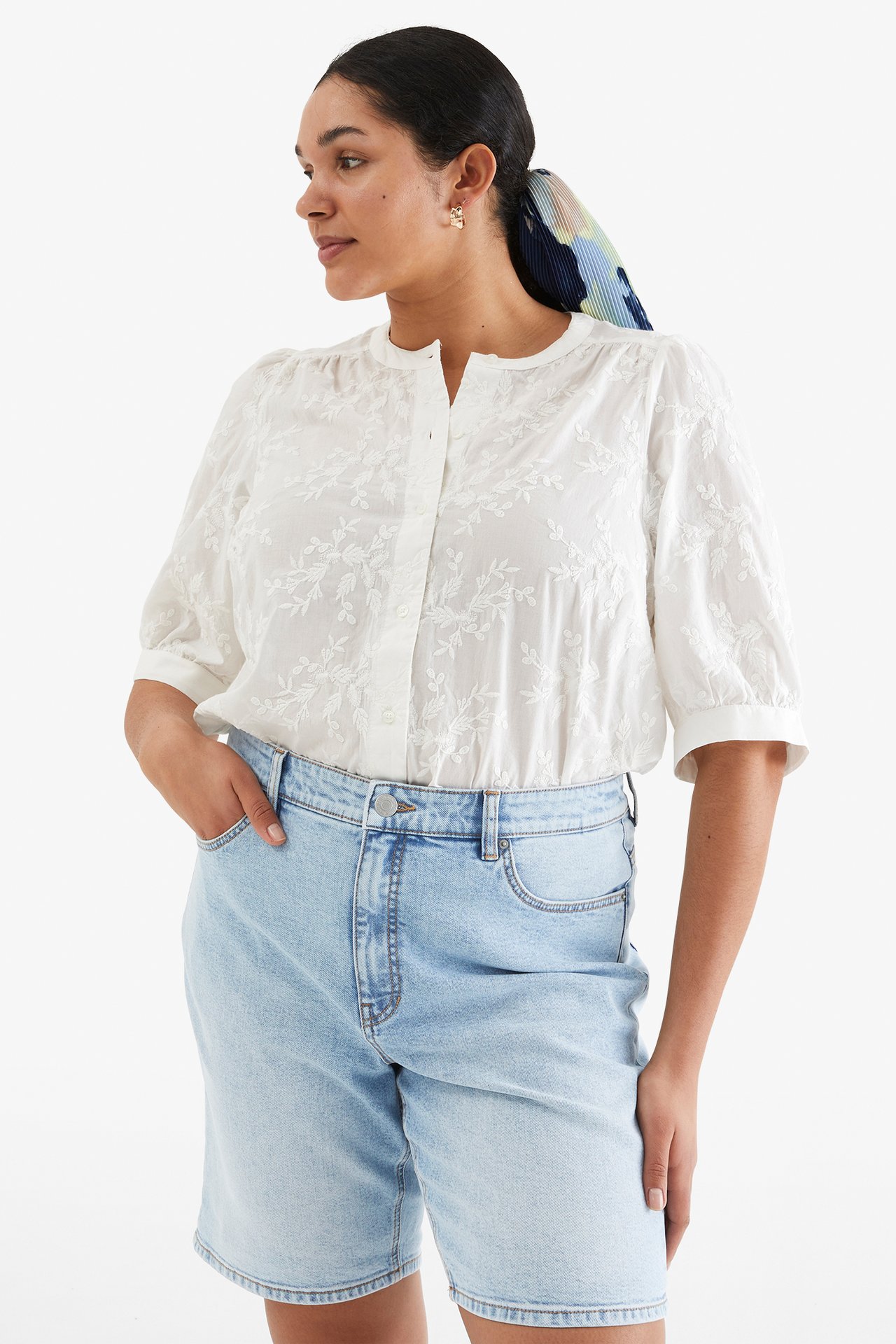 Farkkushortsit - Vaalea denim - 1