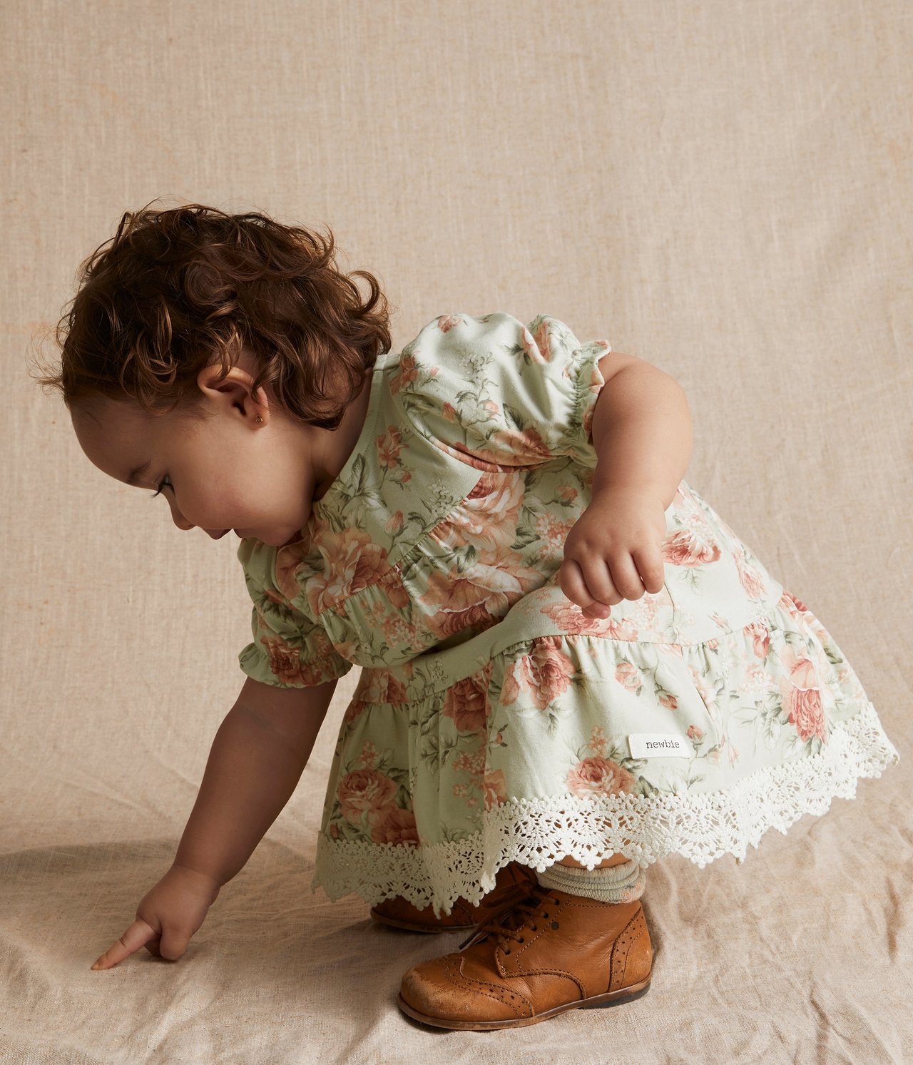 Kukkakuvioinen vauvojen mekko Vaaleanvihreä - null - 2