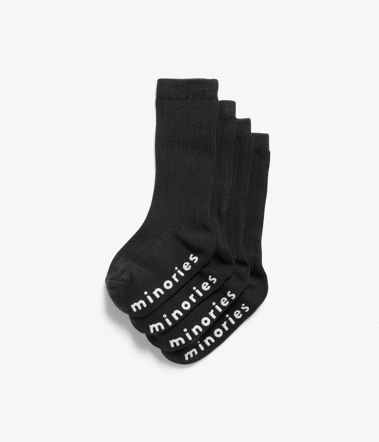 Ribbestrikkede sokker i 4-pak Svart - null - 0