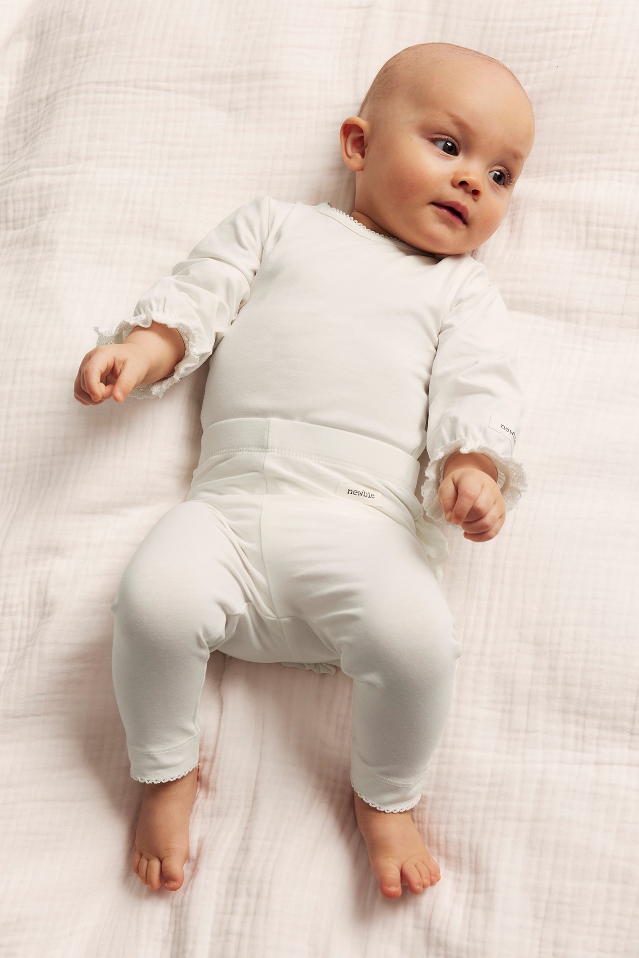 Långärmad babybody - Offwhite - 3