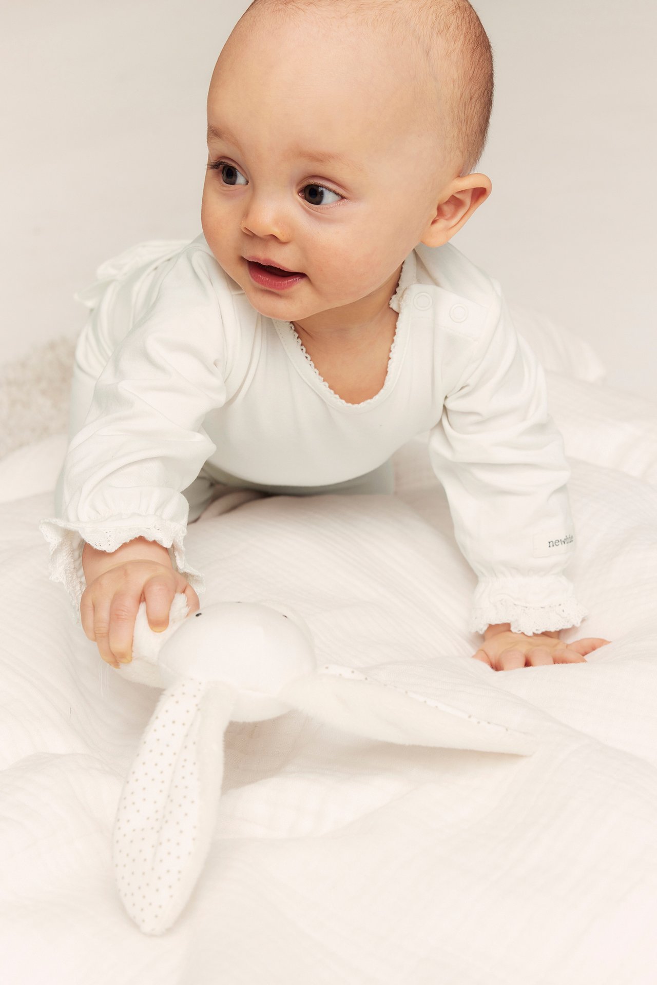 Långärmad babybody - Offwhite - 4