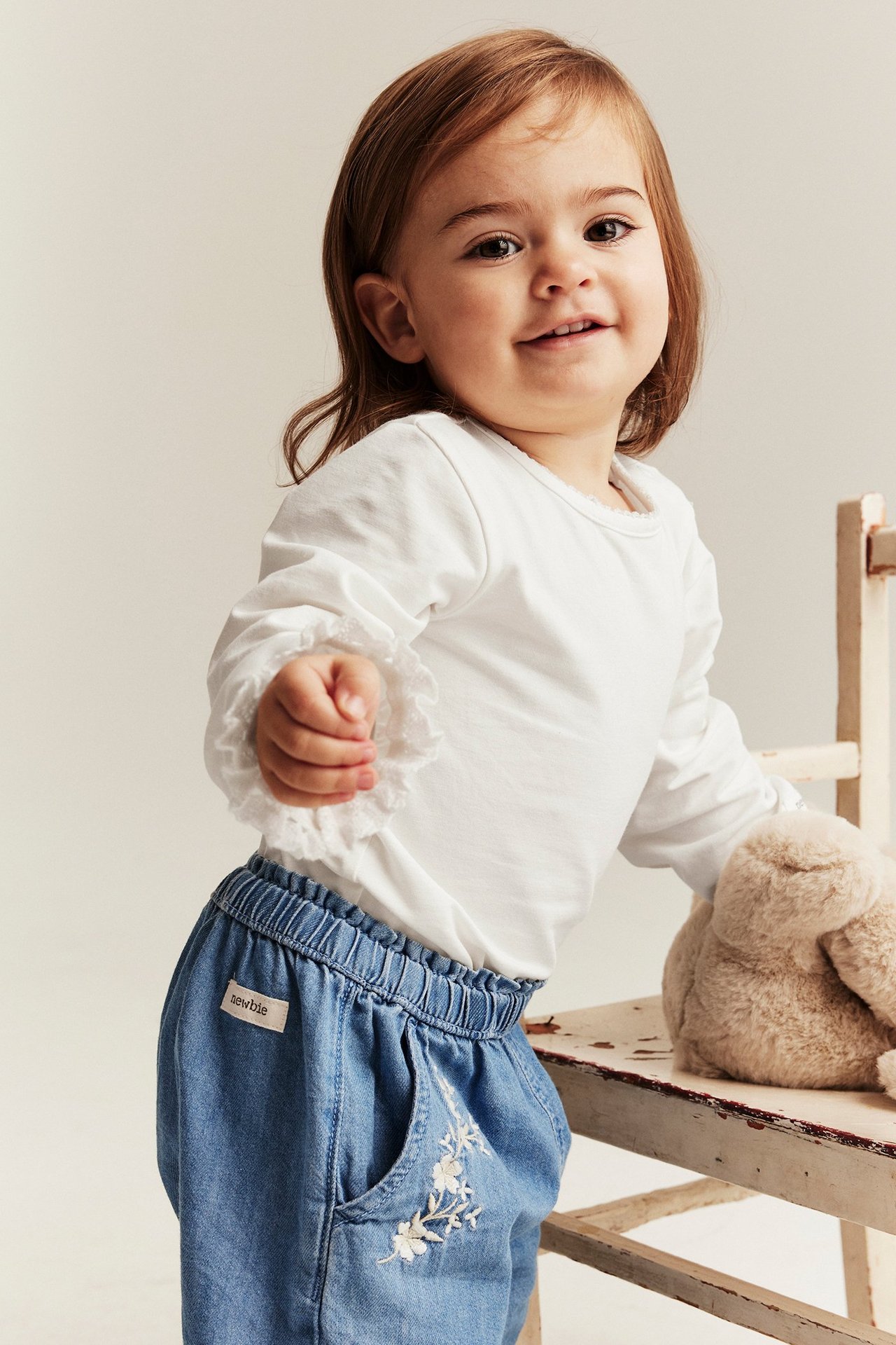 Langermet babybody - Offwhite - 2