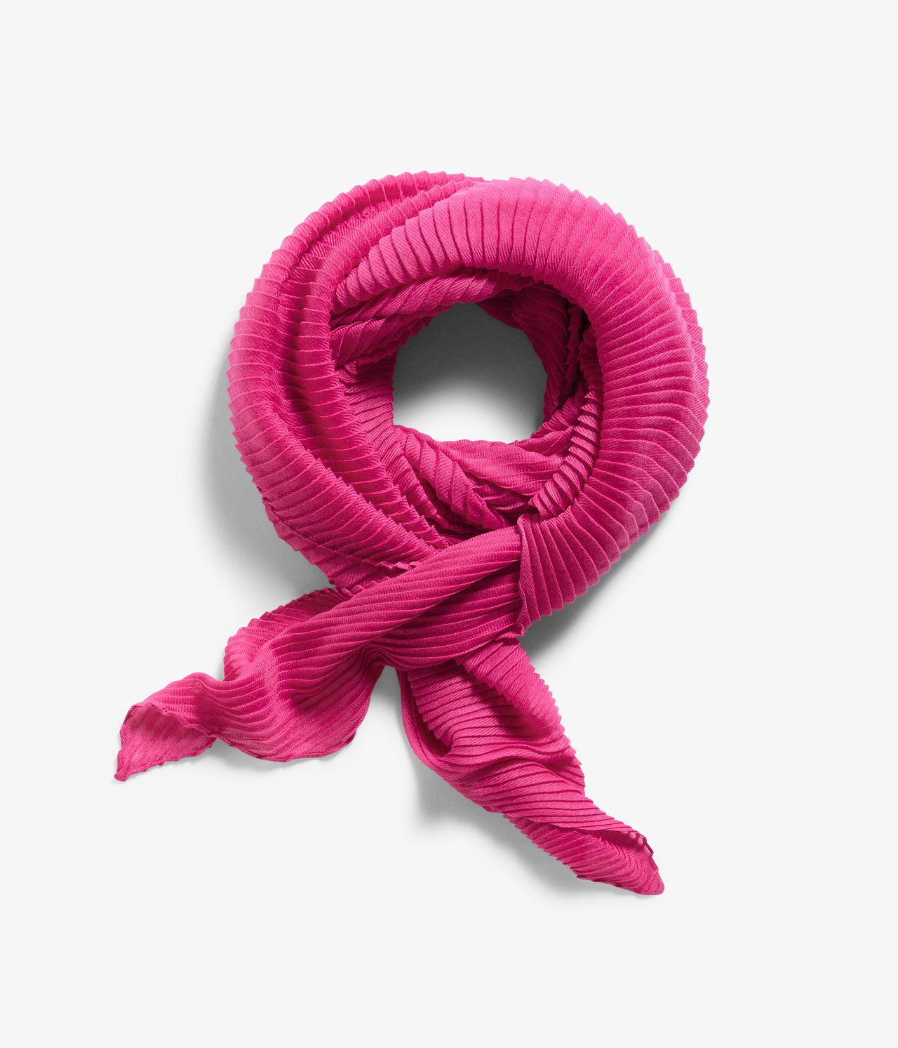 Pliseerattu huivi - Tummanpinkki - 2