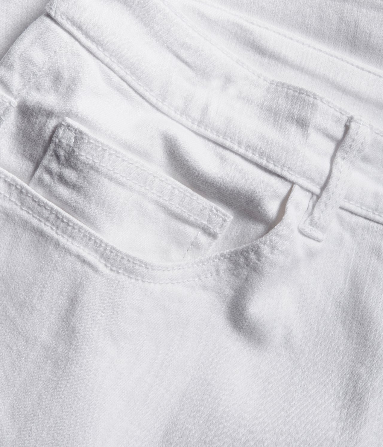 Jeansshorts i twill - Vit - 4