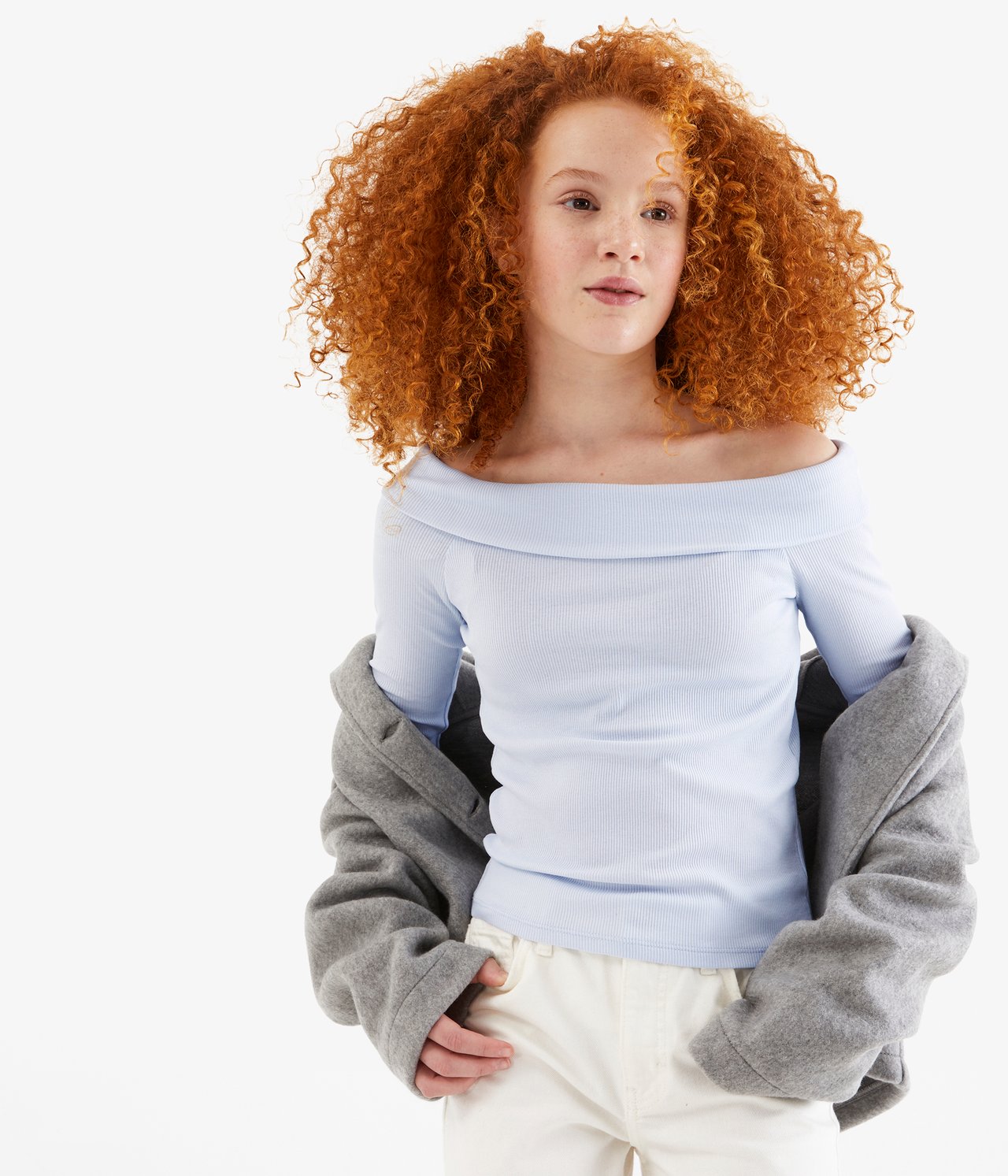 Off shoulder -paita - Sininen - 2
