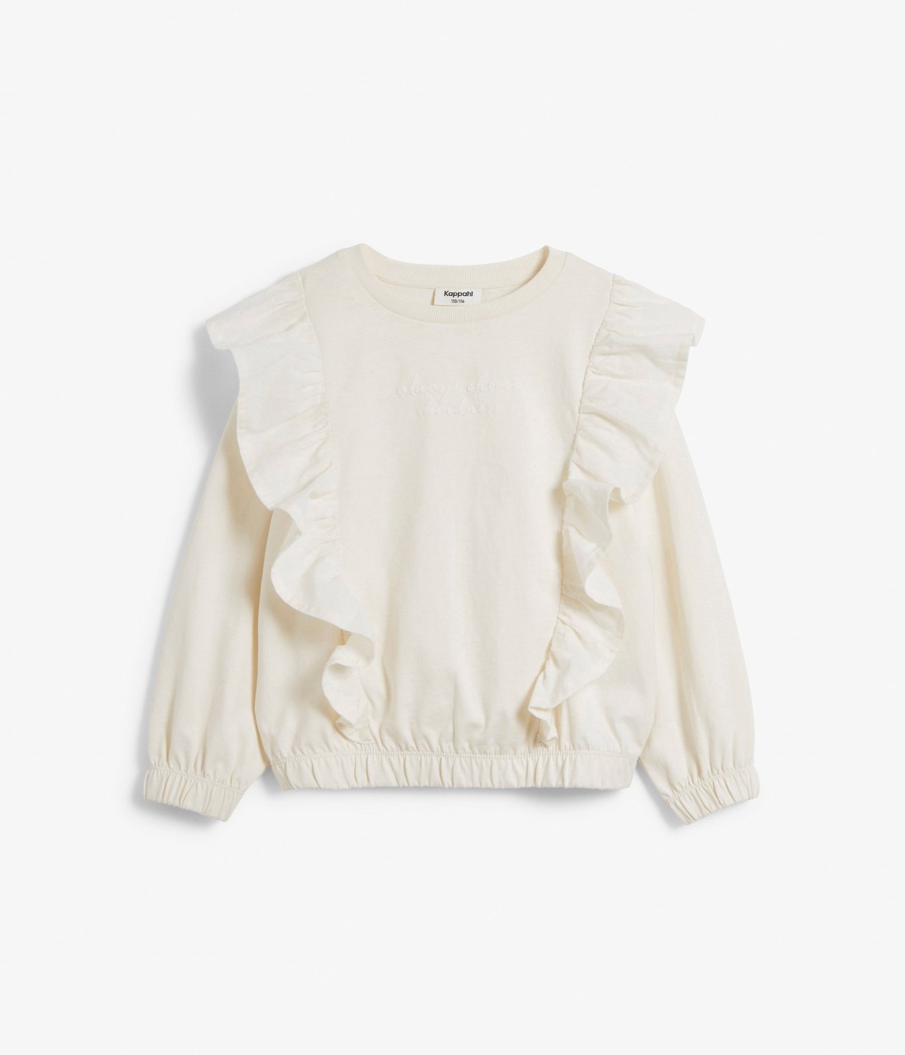 Sweatshirt med volang Offwhite - null - 1