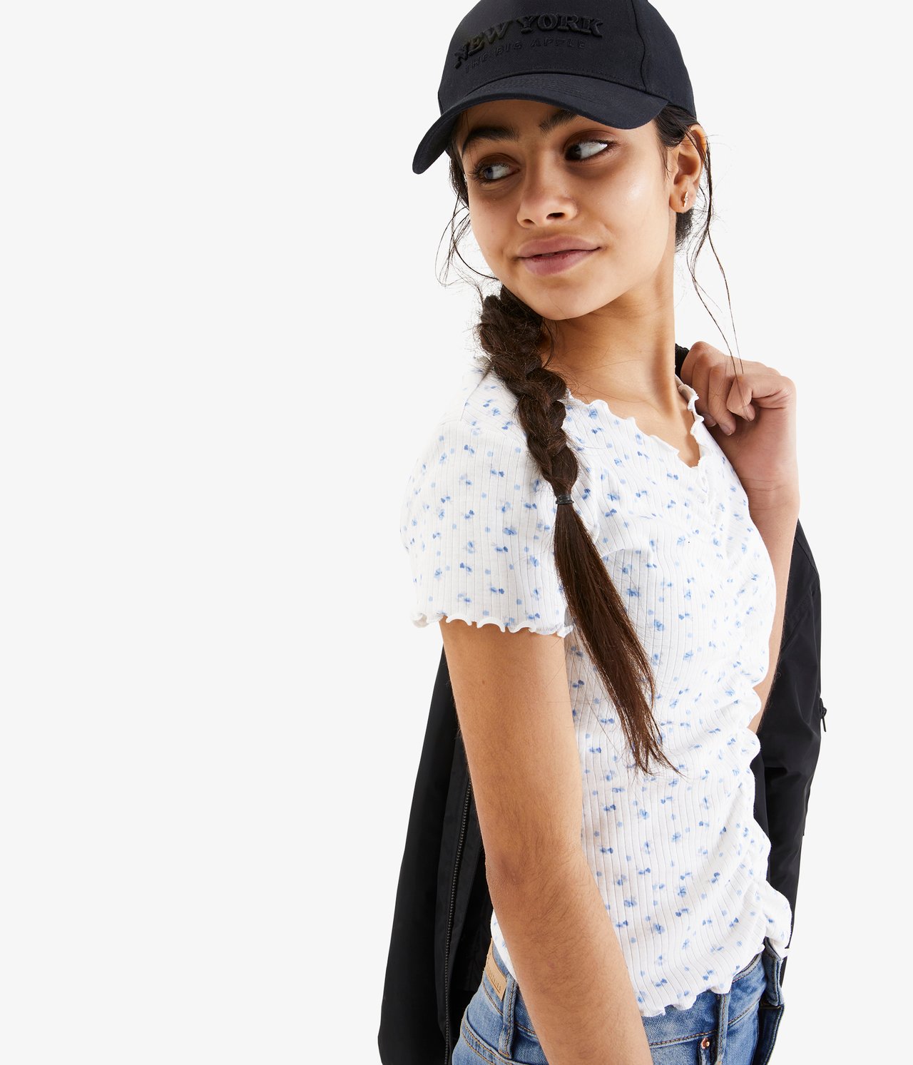 Blommig topp - Offwhite - 3