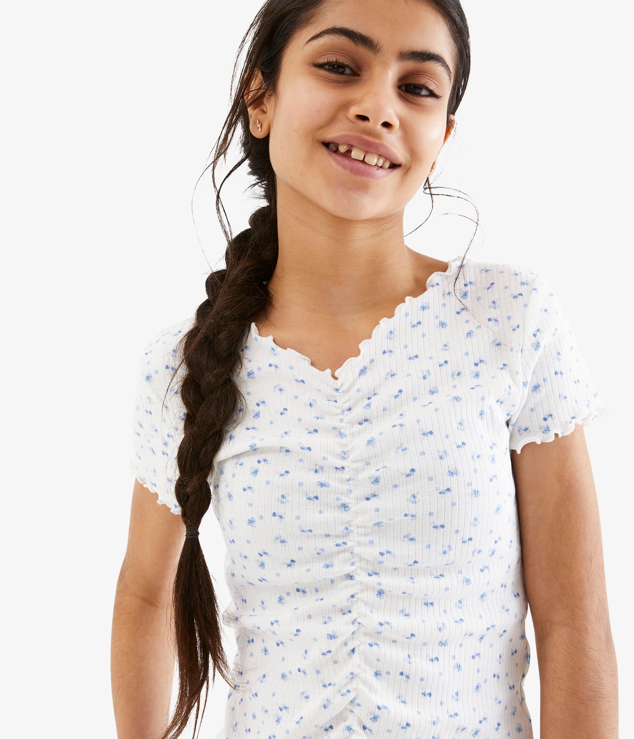 Blommig topp - Offwhite - 4