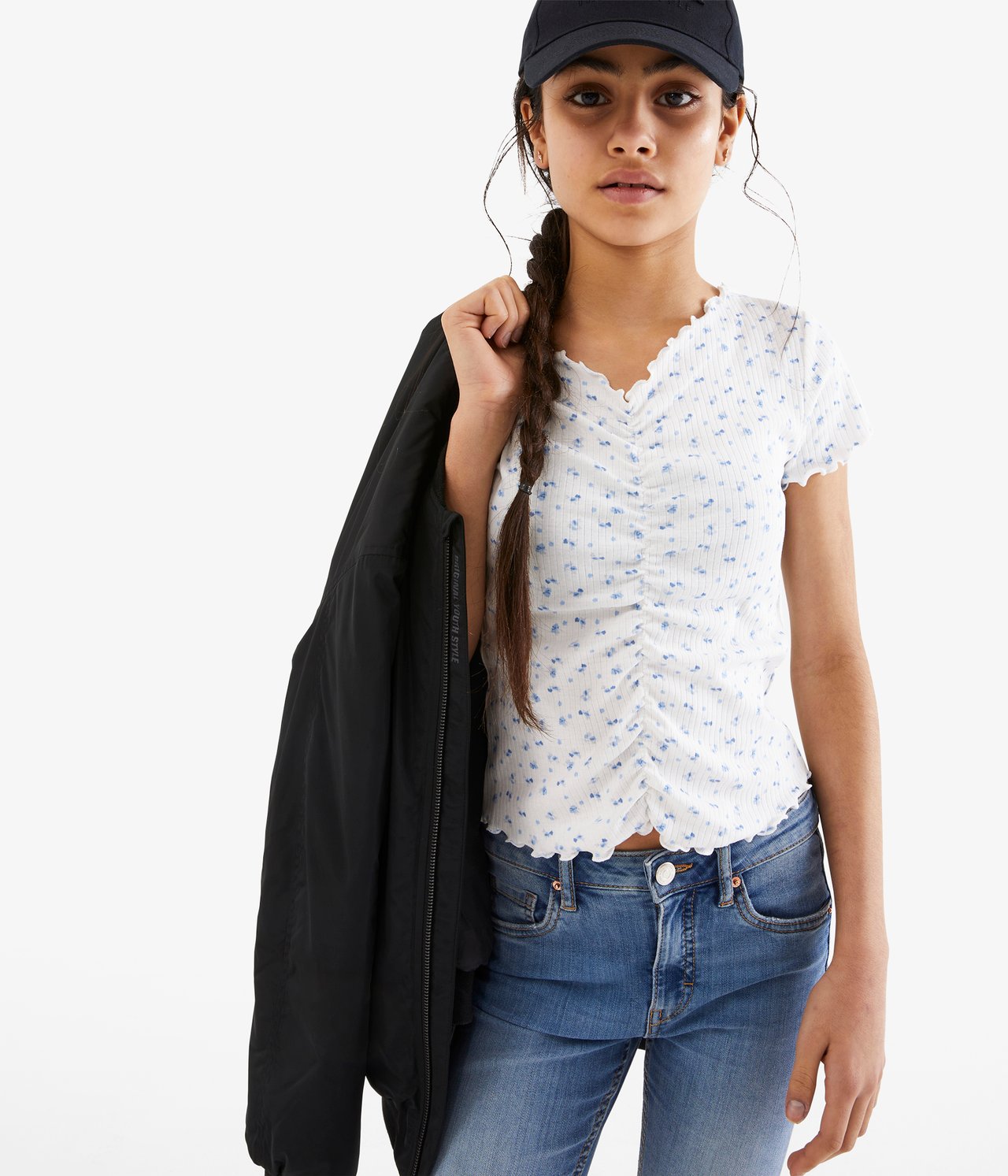 Blommig topp - Offwhite - 2