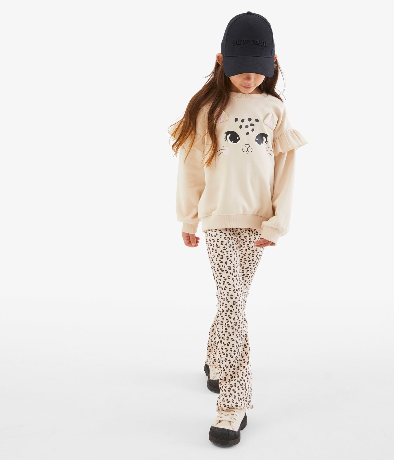 Leopardmönstrade leggings - Ljusbeige - 2