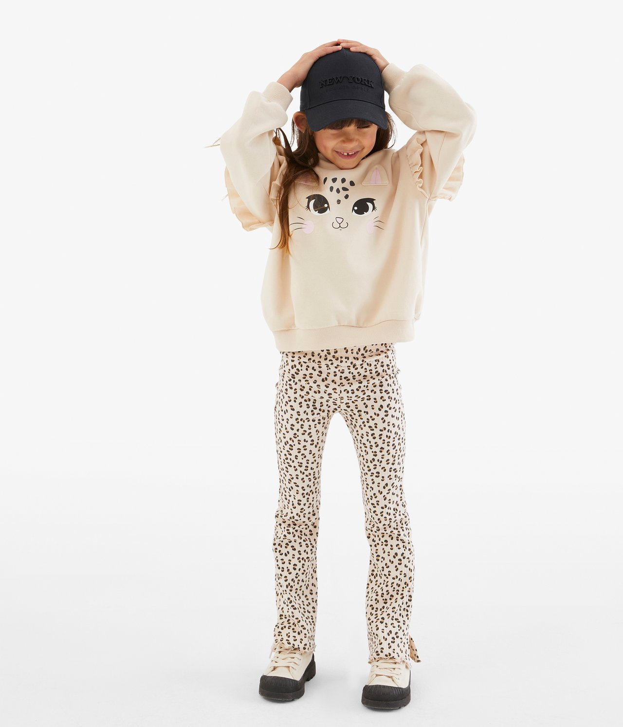 Leopardmönstrade leggings - Ljusbeige - 4