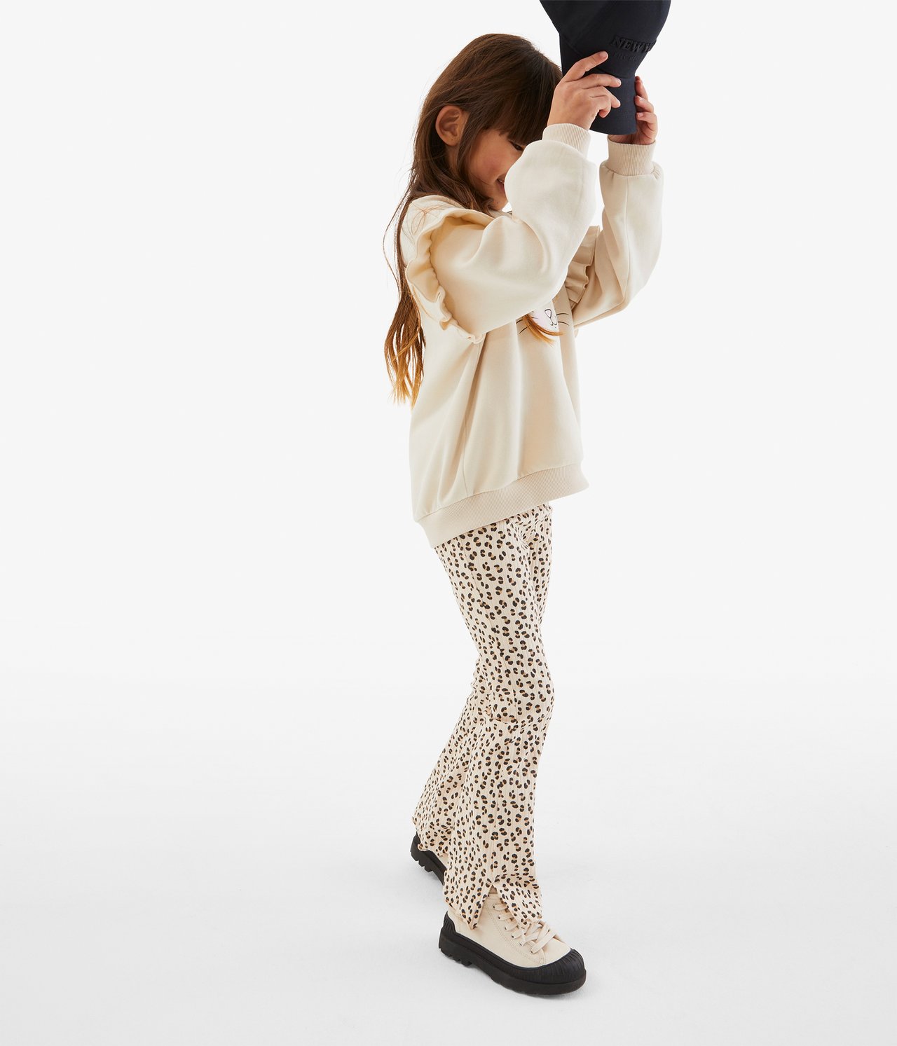 Leopardmönstrade leggings - Ljusbeige - 1