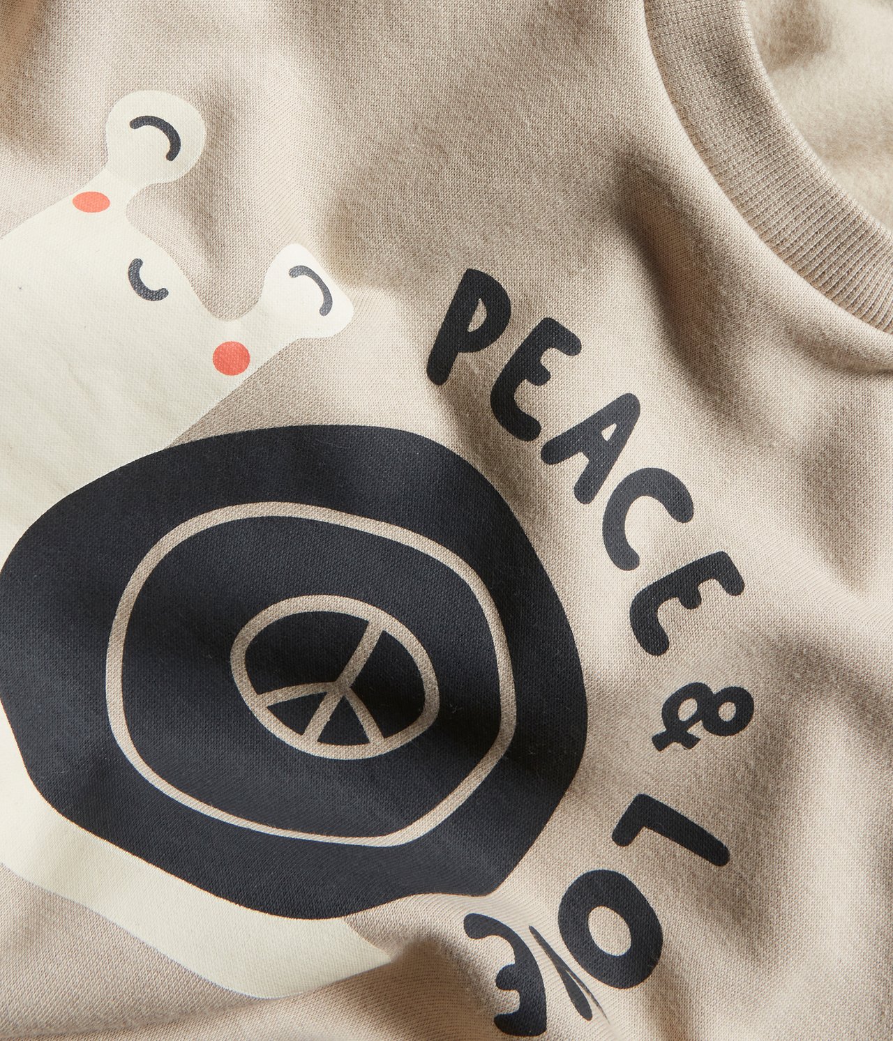 Sweatshirt med tryck - Vaaleanbeige - 2
