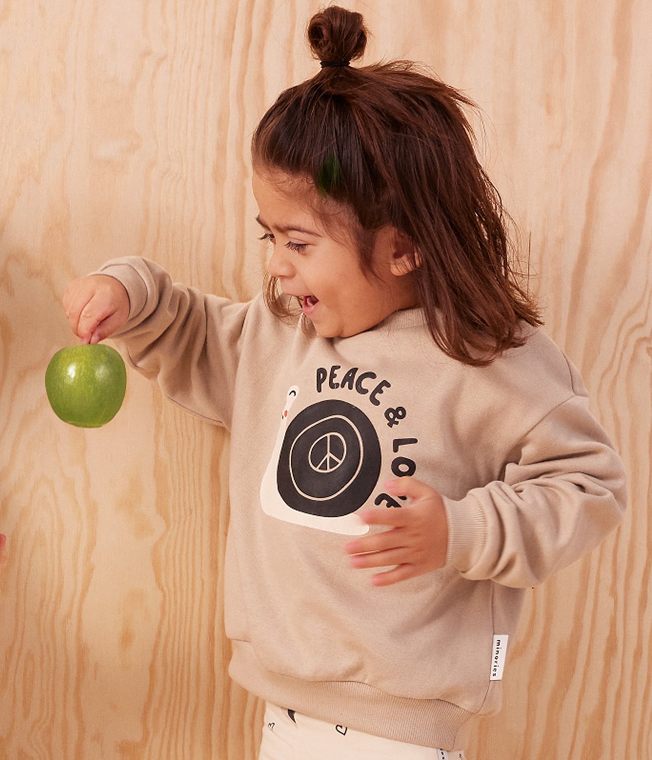 Sweatshirt med tryck - Vaaleanbeige - 1
