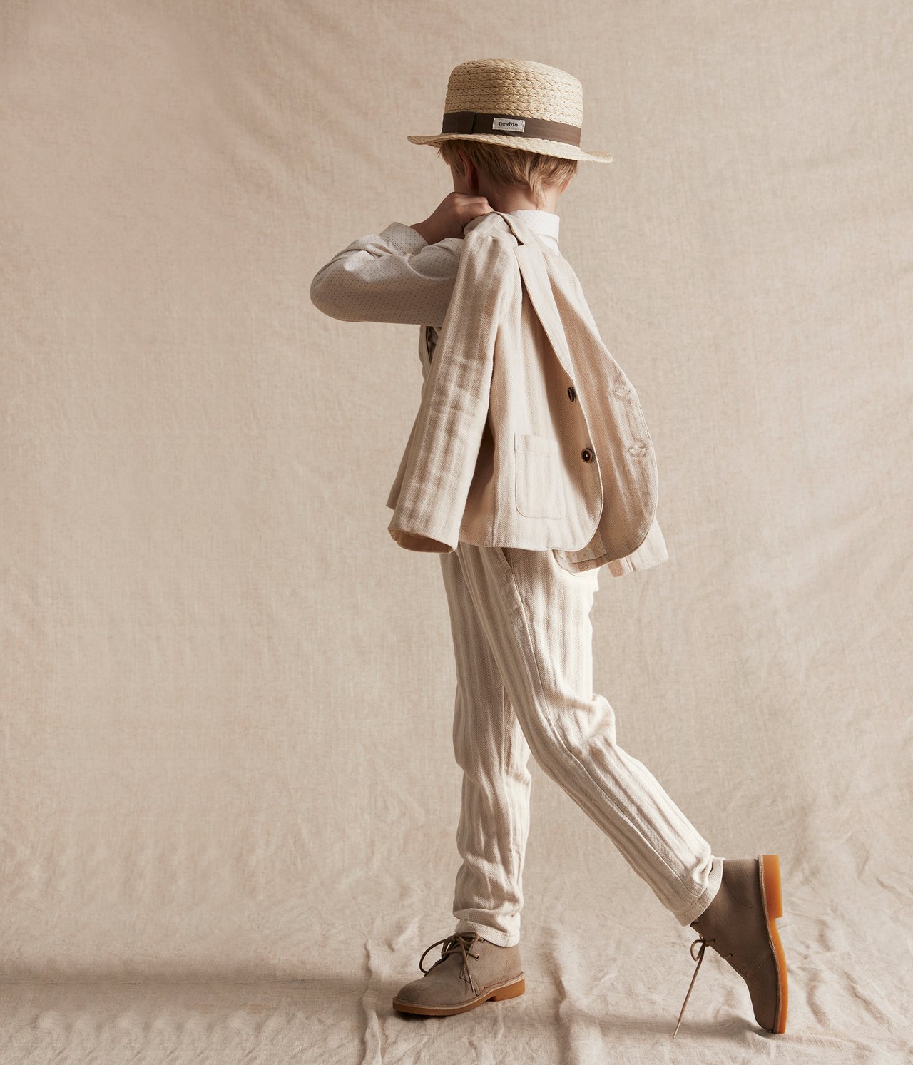 Ogrodniczki w paski - Offwhite - 4
