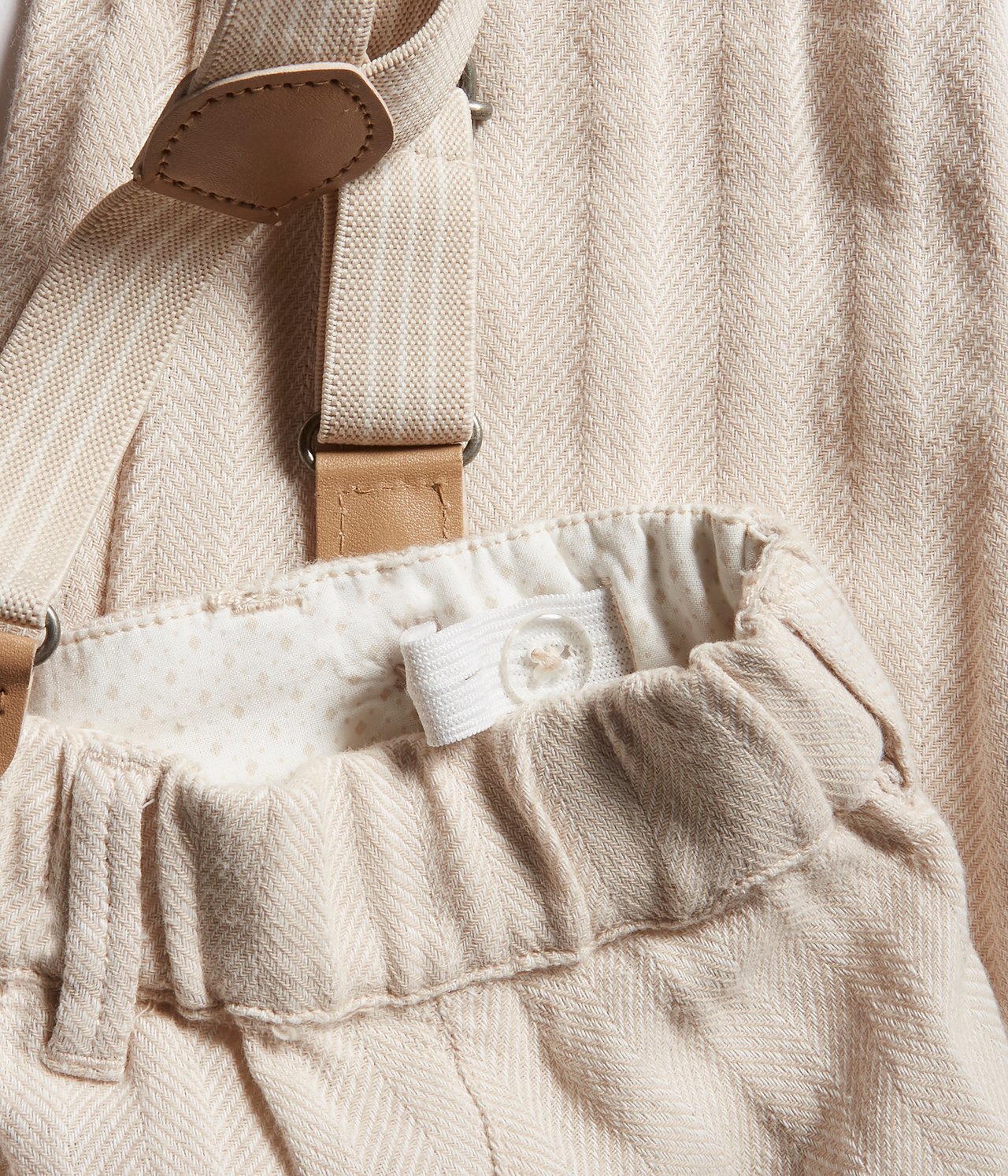 Ogrodniczki w paski - Offwhite - 6