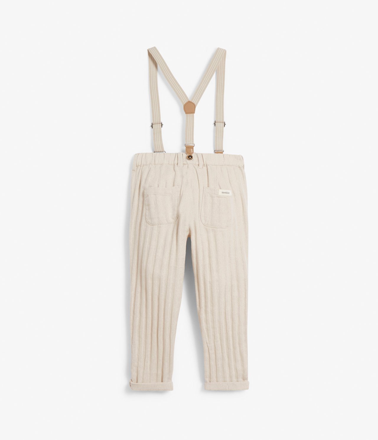 Ogrodniczki w paski - Offwhite - 8