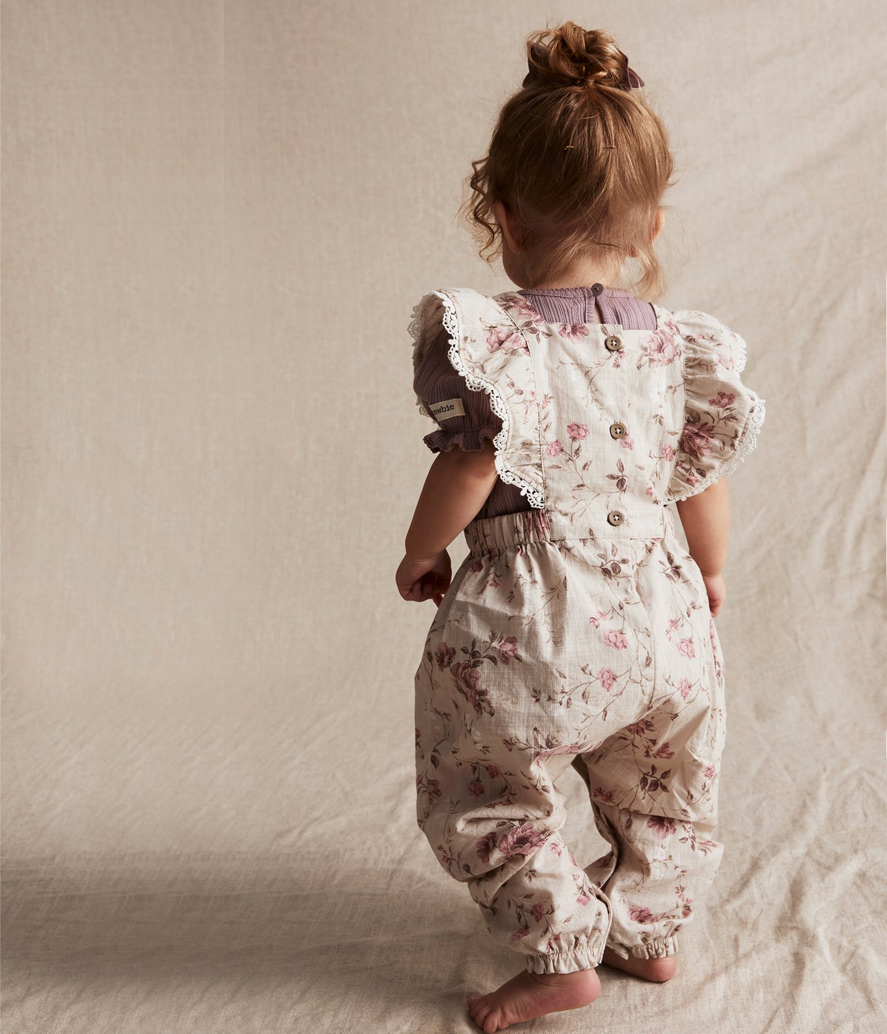 Hängselbyxor baby - Beige - 4