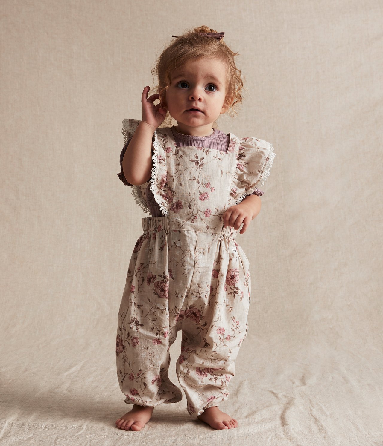 Hängselbyxor baby - Beige - 2