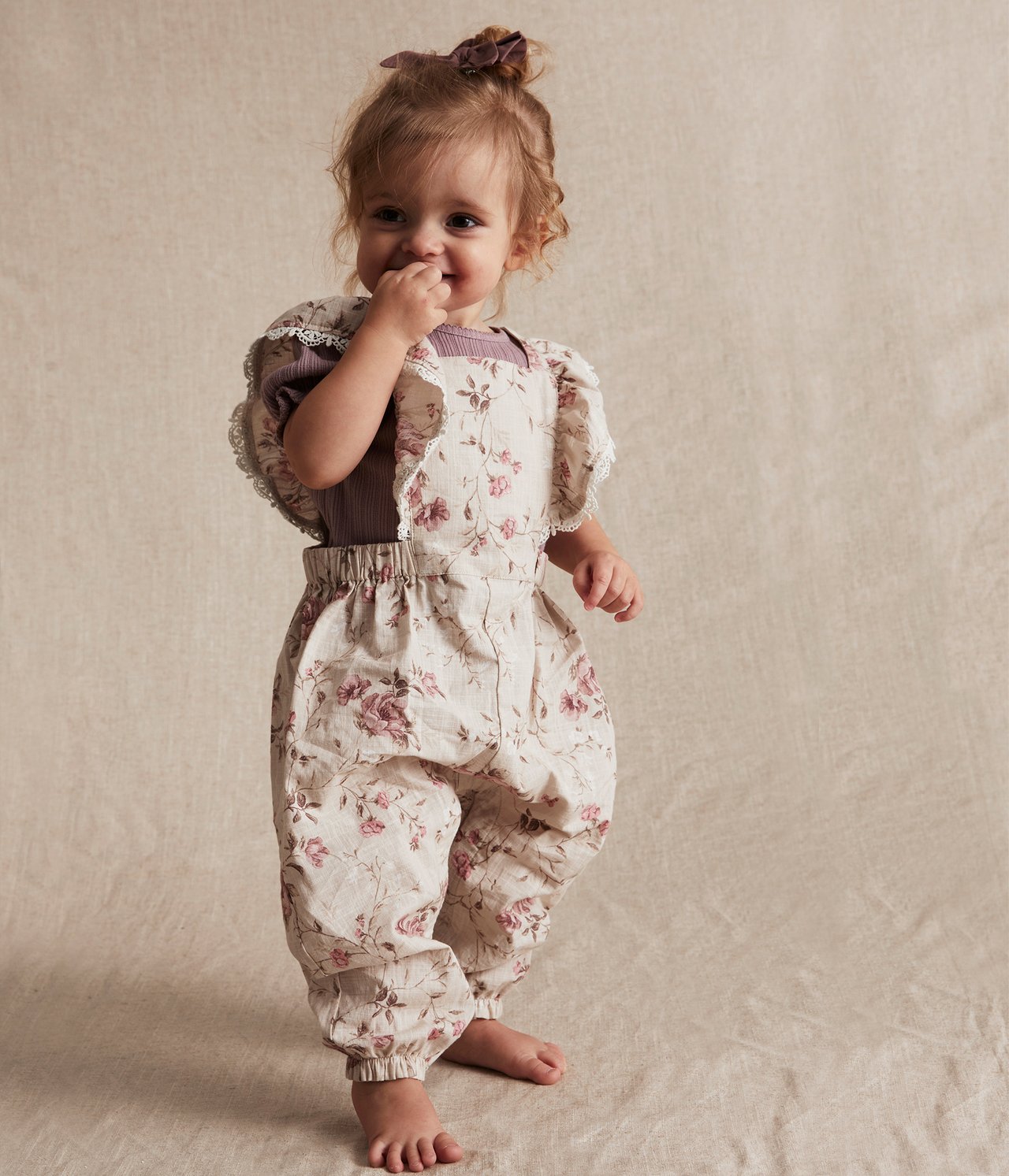 Hängselbyxor baby - Beige - 1