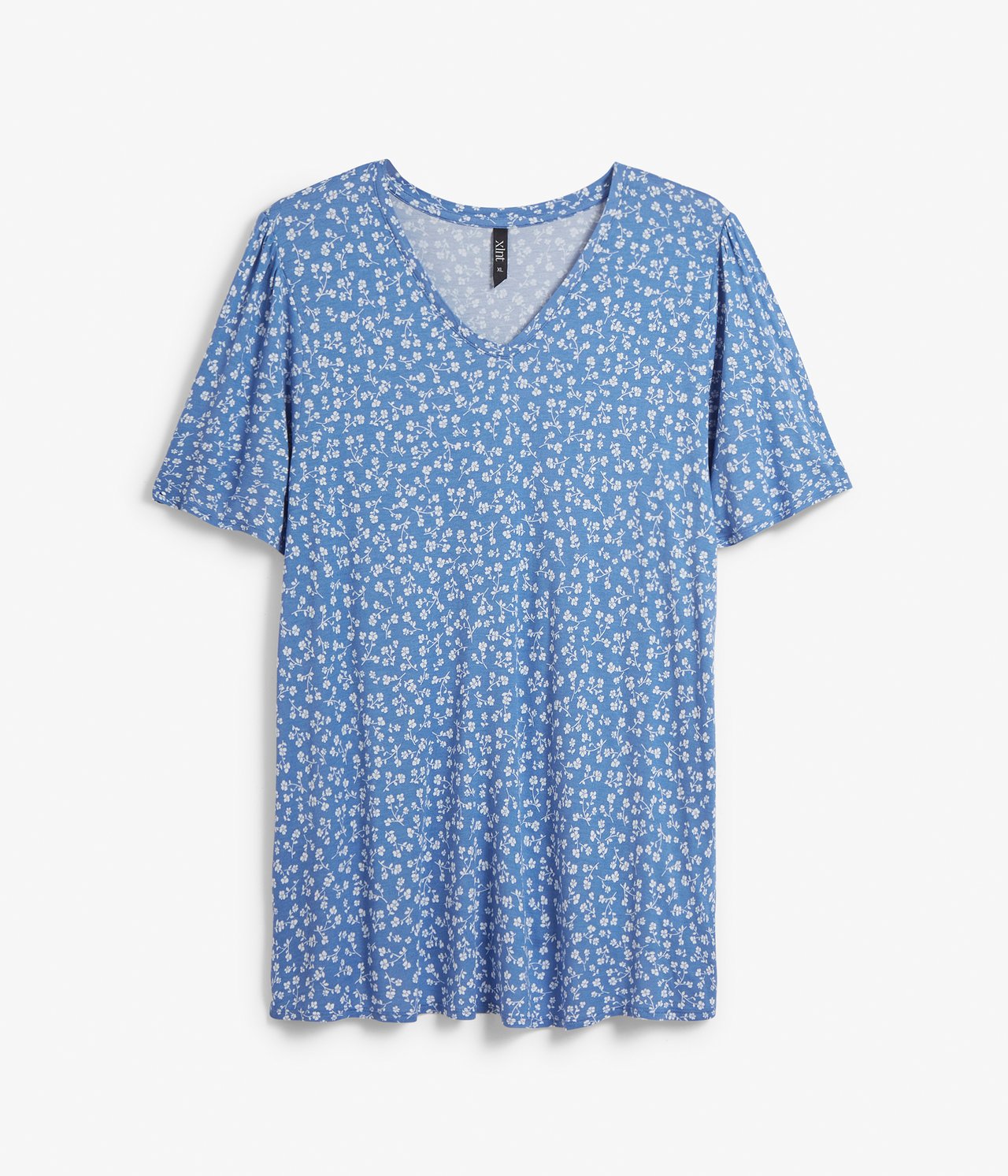 Top w kwiaty - Niebieski - 5