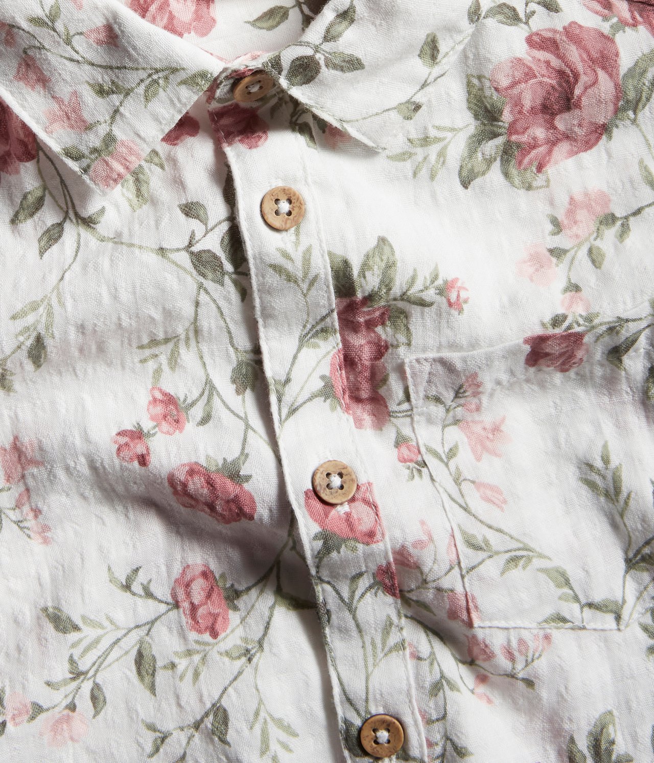 Blommig skjorta - Offwhite - 4