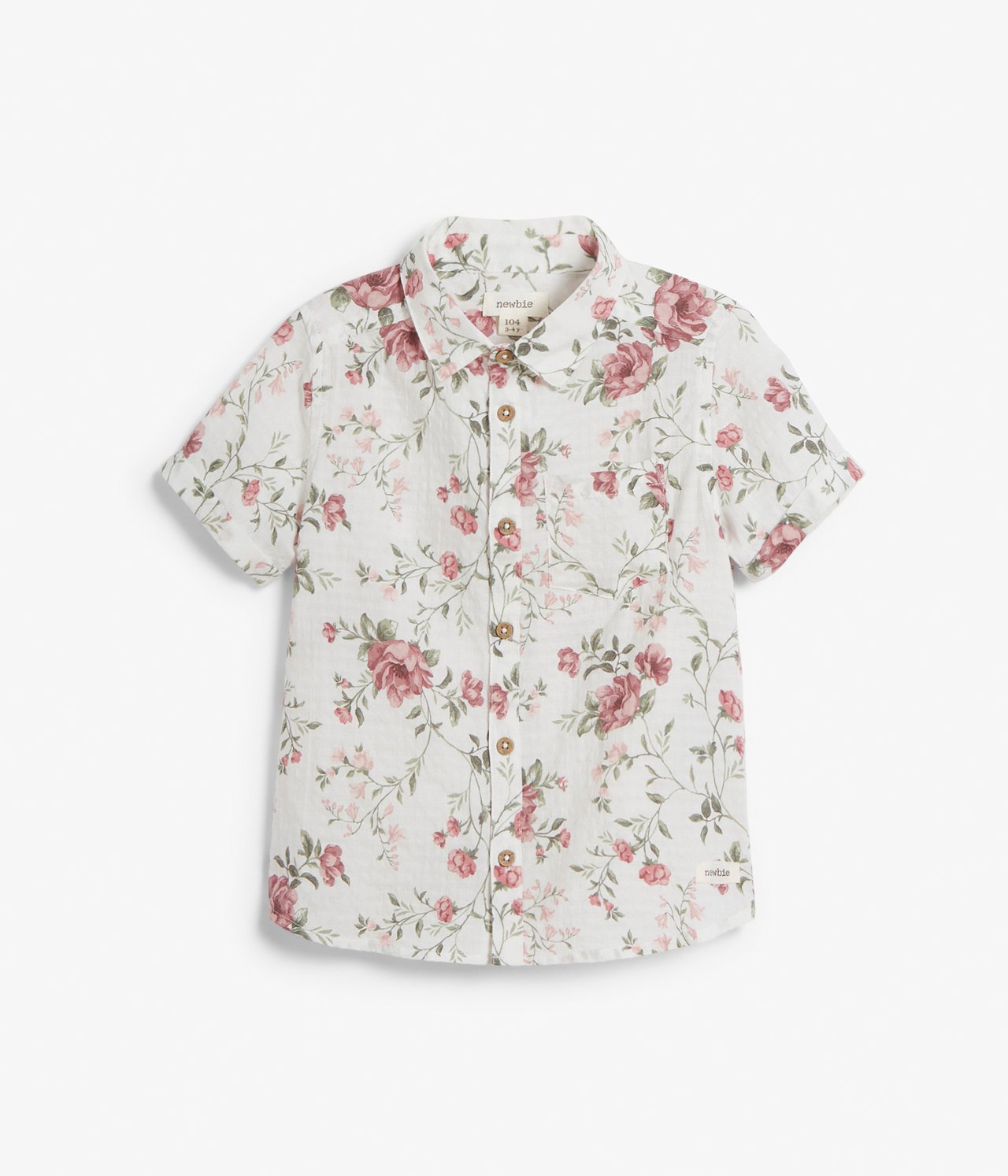 Kukkakuvioinen paita Luonnonvalkoinen - null - 4