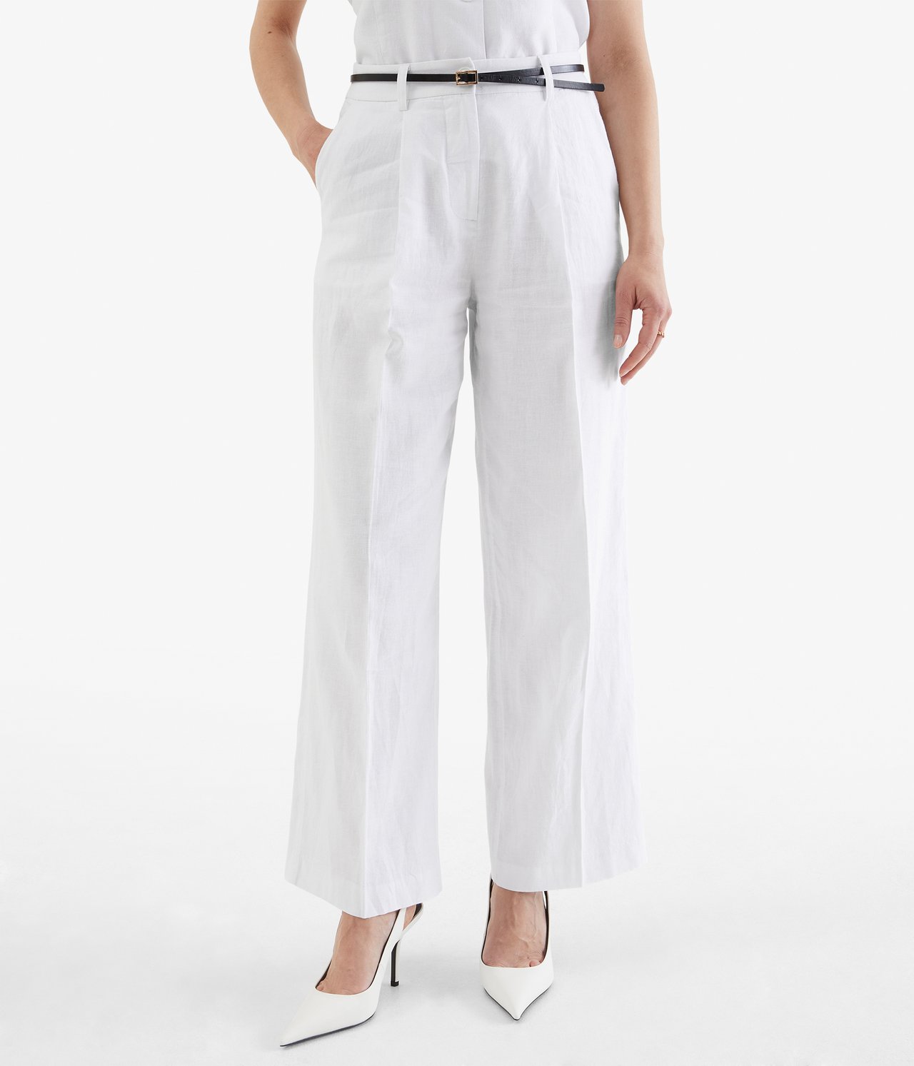 Eleganckie spodnie - Biały - 174cm / Storlek: S - 1