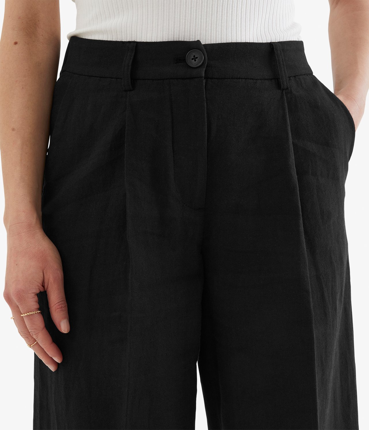 Eleganckie spodnie - Czarne - 174cm / Storlek: S - 3