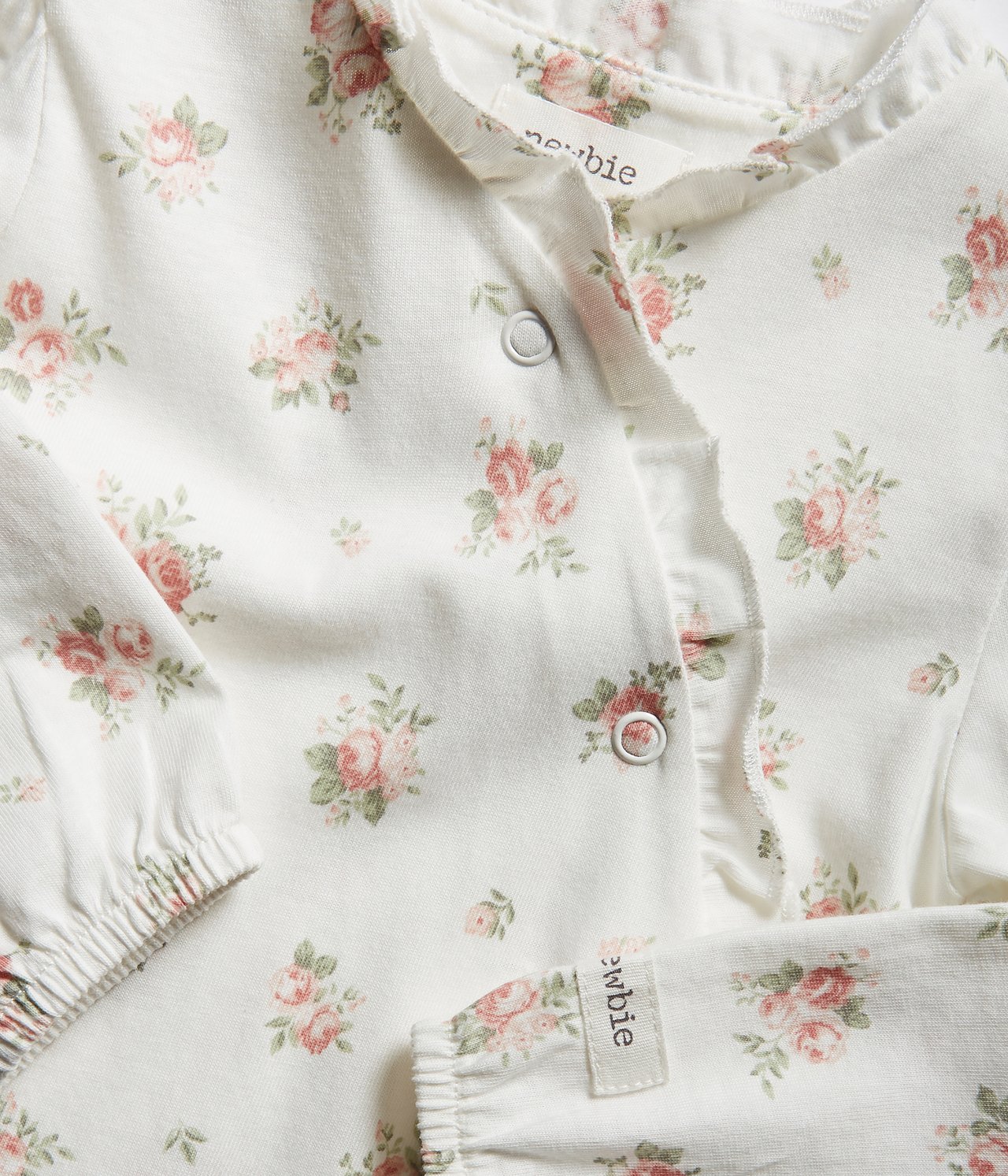 Kukkakuvioinen vauvojen pyjama - Luonnonvalkoinen - 1