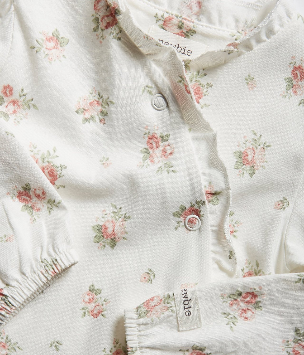 Kukkakuvioinen vauvojen pyjama Luonnonvalkoinen - null - 1