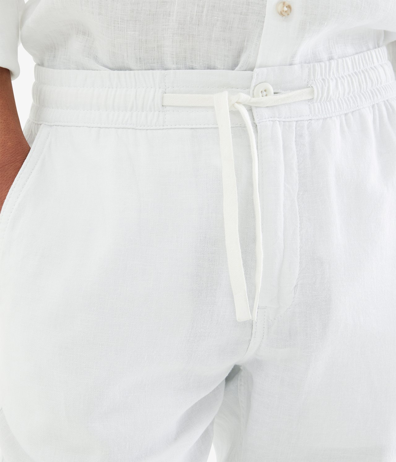 Bukse i linblanding - Hvit - 189cm / Storlek: M - 3