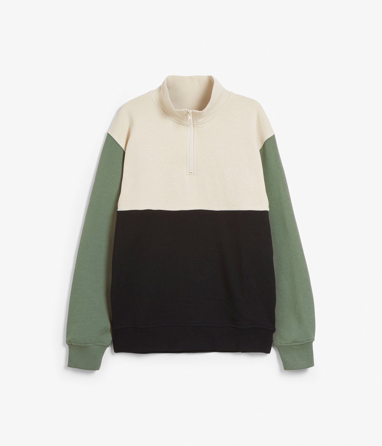 Sweatshirt med krage - Lys beige - 5